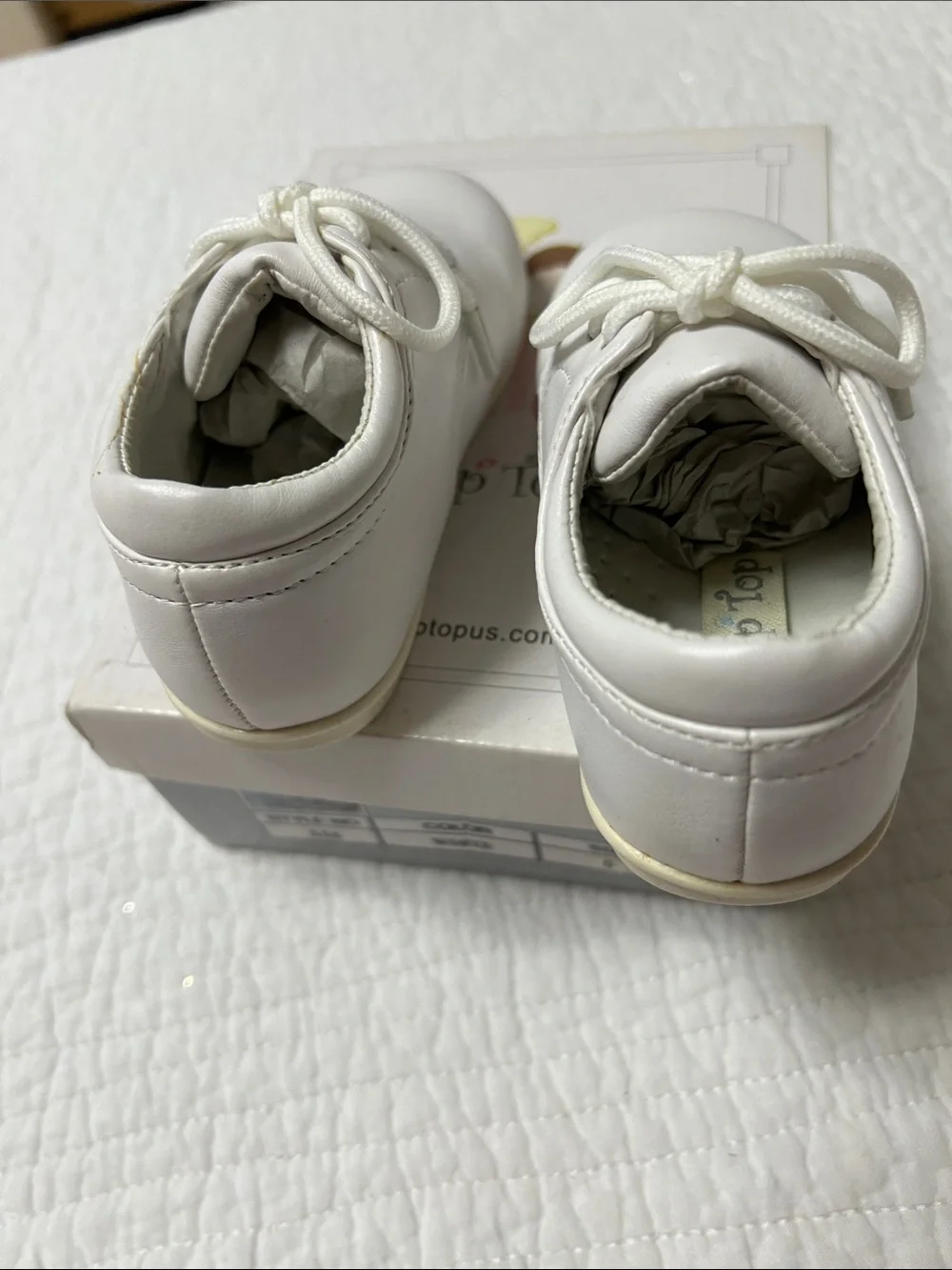 NIB Tip Top Kids Baby Boy White Matte Dress Shoes Size 5